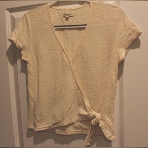 Madewell Texture & Thread Wrap-Tie Top